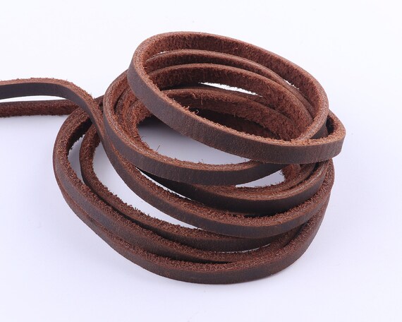 5mm Leather Cord,flat Leather Lace for Bracelet,genuine Leather  Strap,cowhide Leather Strips,leather Supplies,jewelry Making Leather String  