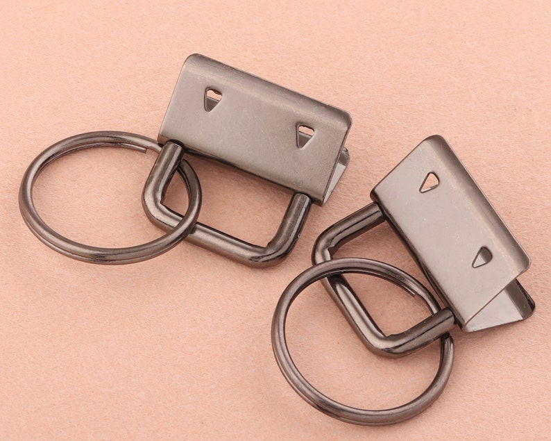 25mm Gunmetal Key Fob Hardware With Key Rings Sets Metal Etsy