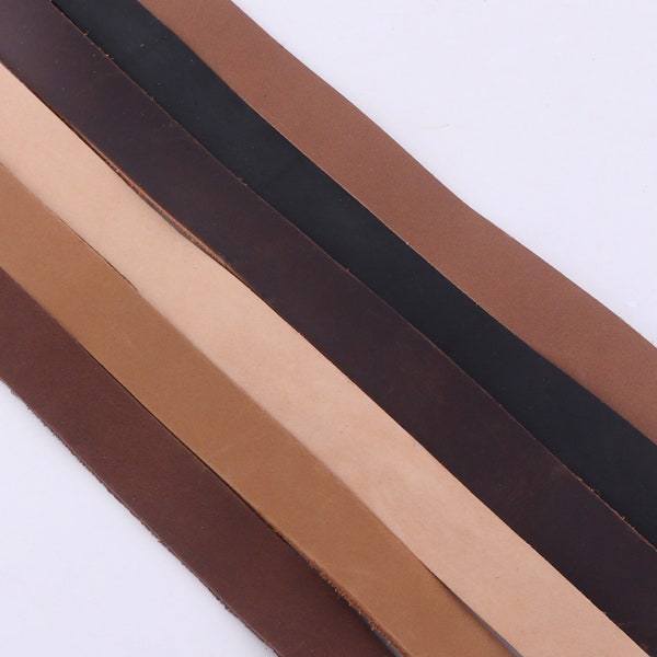 3/4" Leather purse strap,Leather For Belt,flat calf Leather backpack Strips,Cowhide Leather craft,Leather For Bag Straps diy 12-20inch long