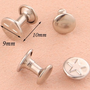 9mm Silver Double Cap Star Rivets,metal Button Round Rapid Rivet ...