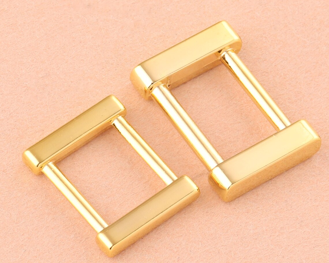 16/19mm Gold Adjustable Belt Buckle Slide Bucklesrectangle Etsy