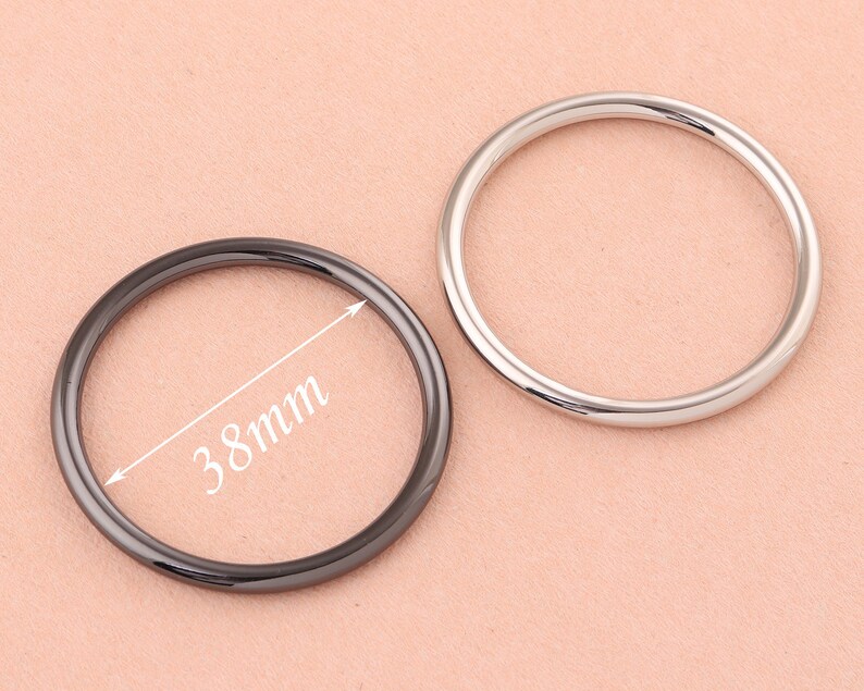 38mm Metal O Rings Welded Metal Loops Gunmetal Round Formed Etsy