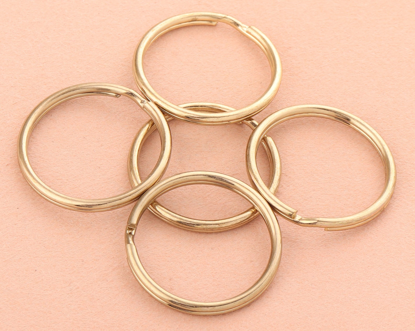 25mm Gold Round Split Key Rings Key Chain Clasp Supplieso Etsy