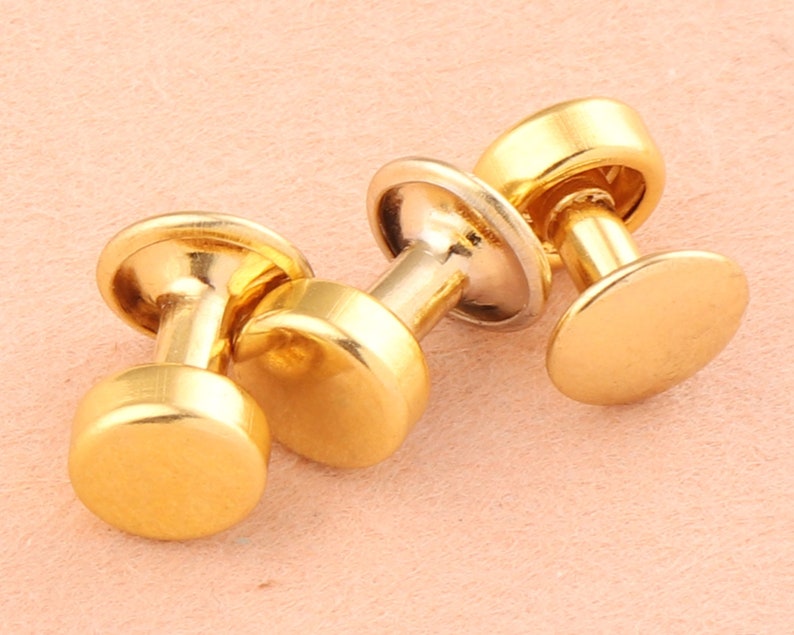 8 mm gold Double Cap Rivets,Metal Button Round Rapid Rivet,antique rivet studs for purse bags Handbags Shoes Belts leather craft