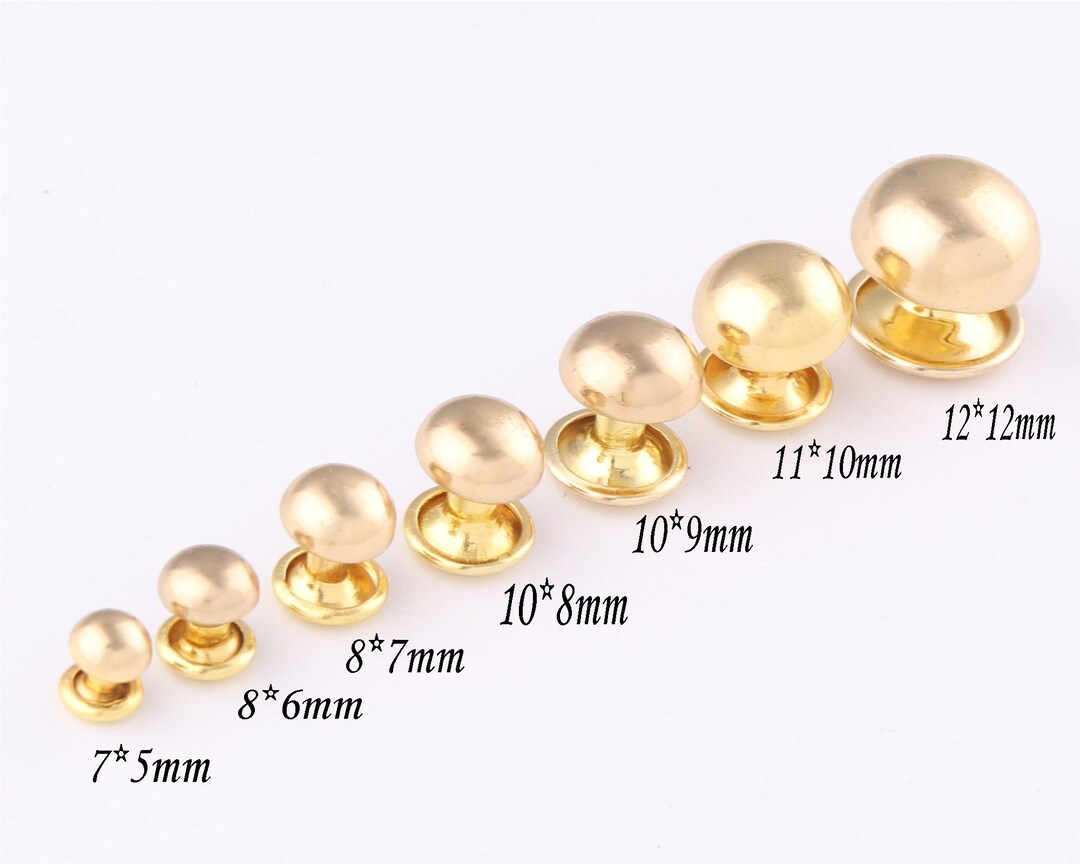 Gold Double Cap Rivetsmetal Button Round Rapid Rivetrivet Etsy