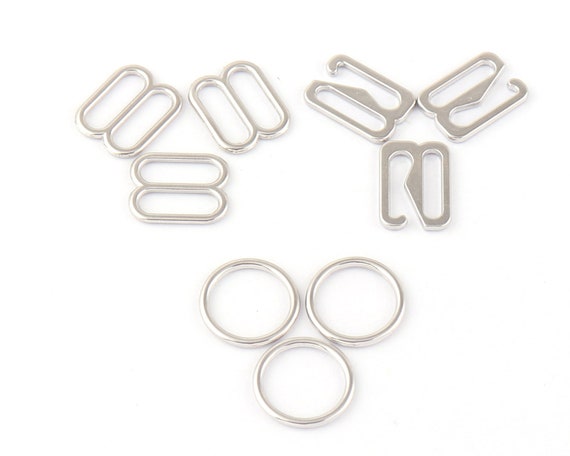 No Sew) Swimsuit Bra Hooks Replacement, Inch, Metal, Pin Hooks by Pin Straps  (2)