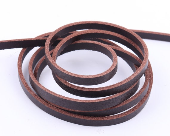 Buy 5mm Brown Leather Strap,flat Genuine Leather Cord,leather Lace for  Bracelet,cowhide Leather Strips,leather String Supplies,jewelry Making  Online in India 