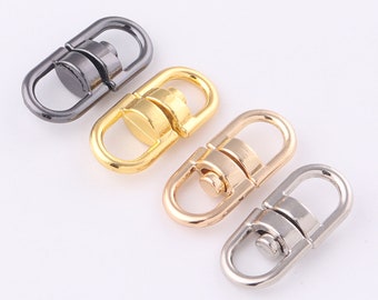 50pcs swivel snap hooks connector For Lanyards,silver swivel Joint,Jewelry Finding,gold keychain hook hardware DIY accessories Double Loops