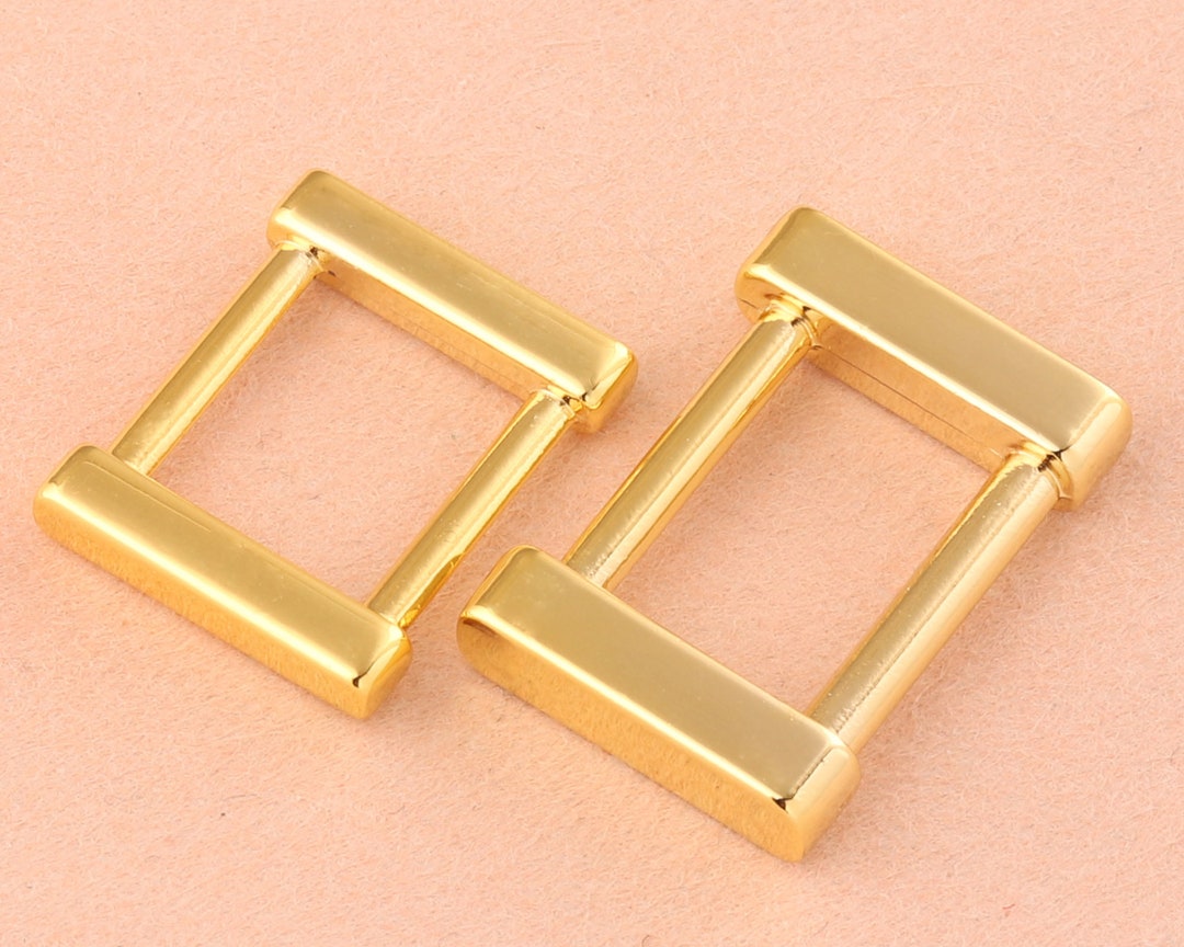 16/19mm Gold Adjustable Belt Buckle Slide Bucklesrectangle Etsy
