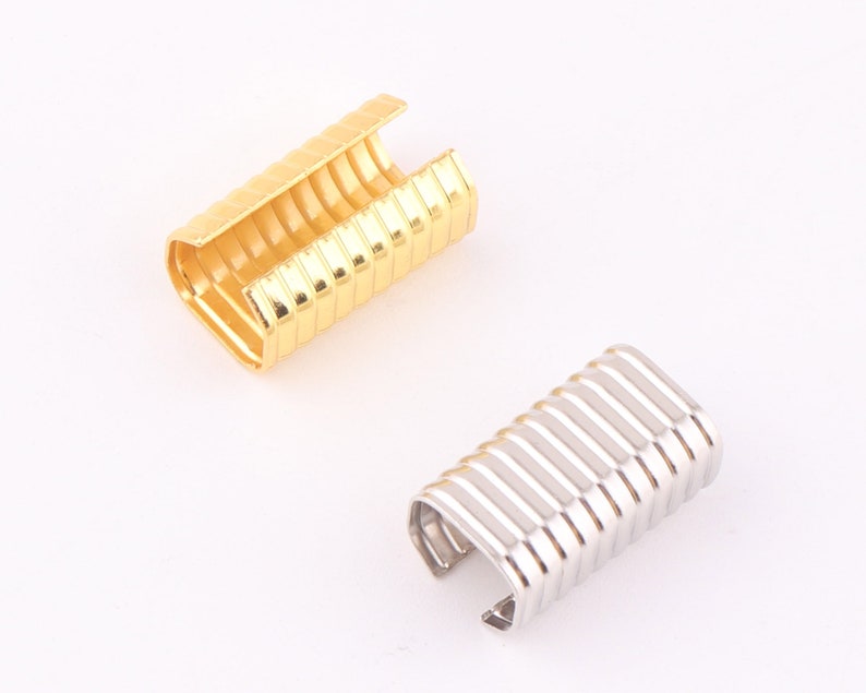 20mm Gold Ribbon End Clamps With Loopribbon Cord Rope Clips Etsy