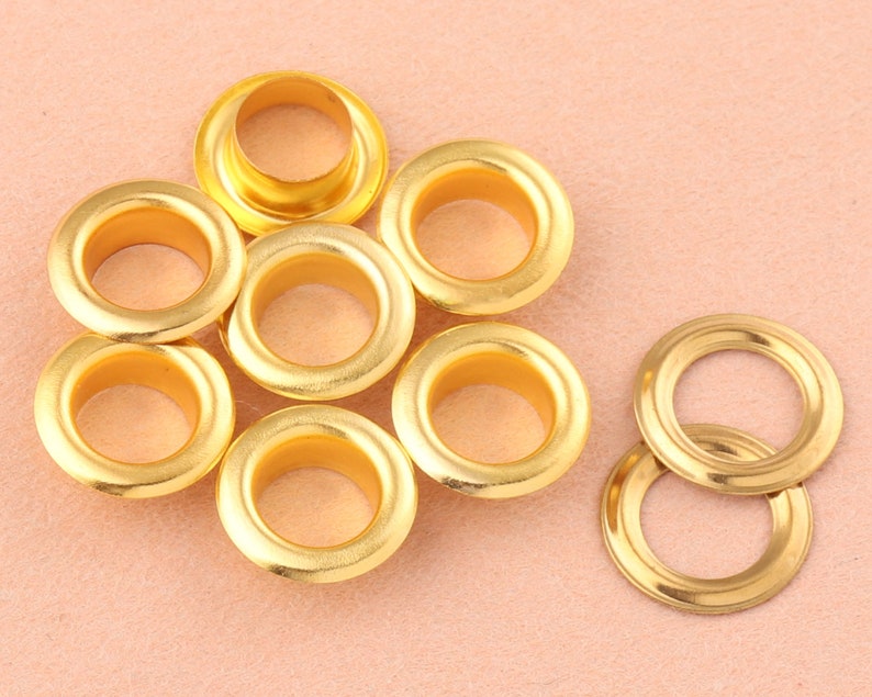 8mm gold eyelets grommets with washers Metal Grommets rivets metal eyelets for canvas clothes leather craft shoes Purse Accessories