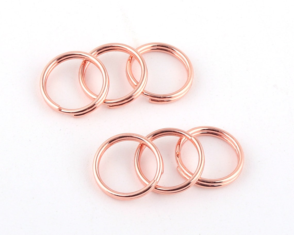 10mm rose gold round split Key Rings Key Chain charm clasp Etsy