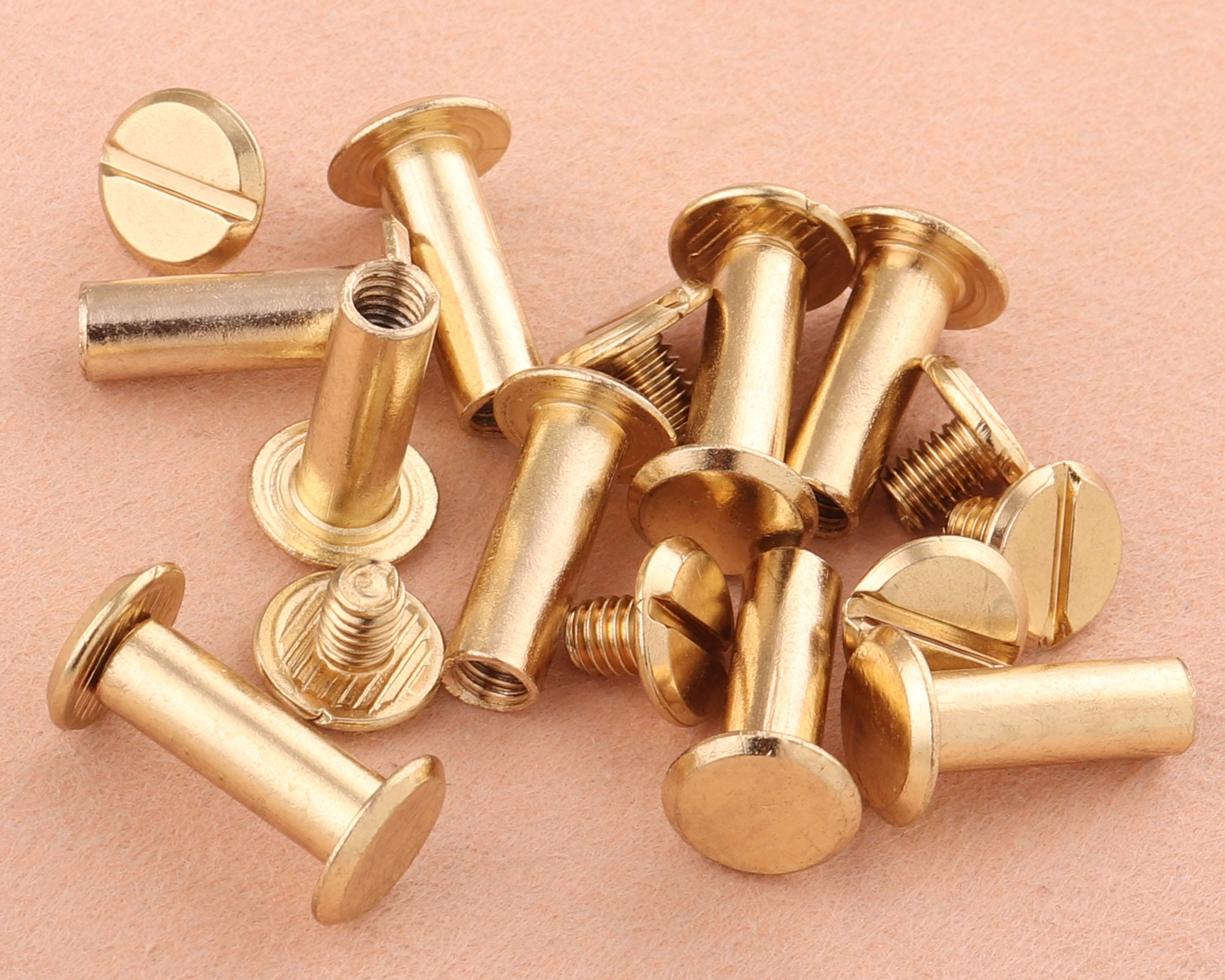 Gold Screw Rivets 20 Sets 96 Mm Metal Button Screw Back Studs -  Hong  Kong