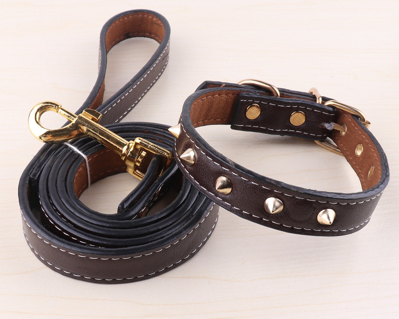 Brown Dog Leash collarLeather Dog Leashhandmade Personalized Etsy