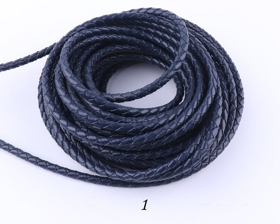4mm Genuine Leather Cord,round Bolo Braided Leather Cord Leather String,braided  Cord,leather Lace 