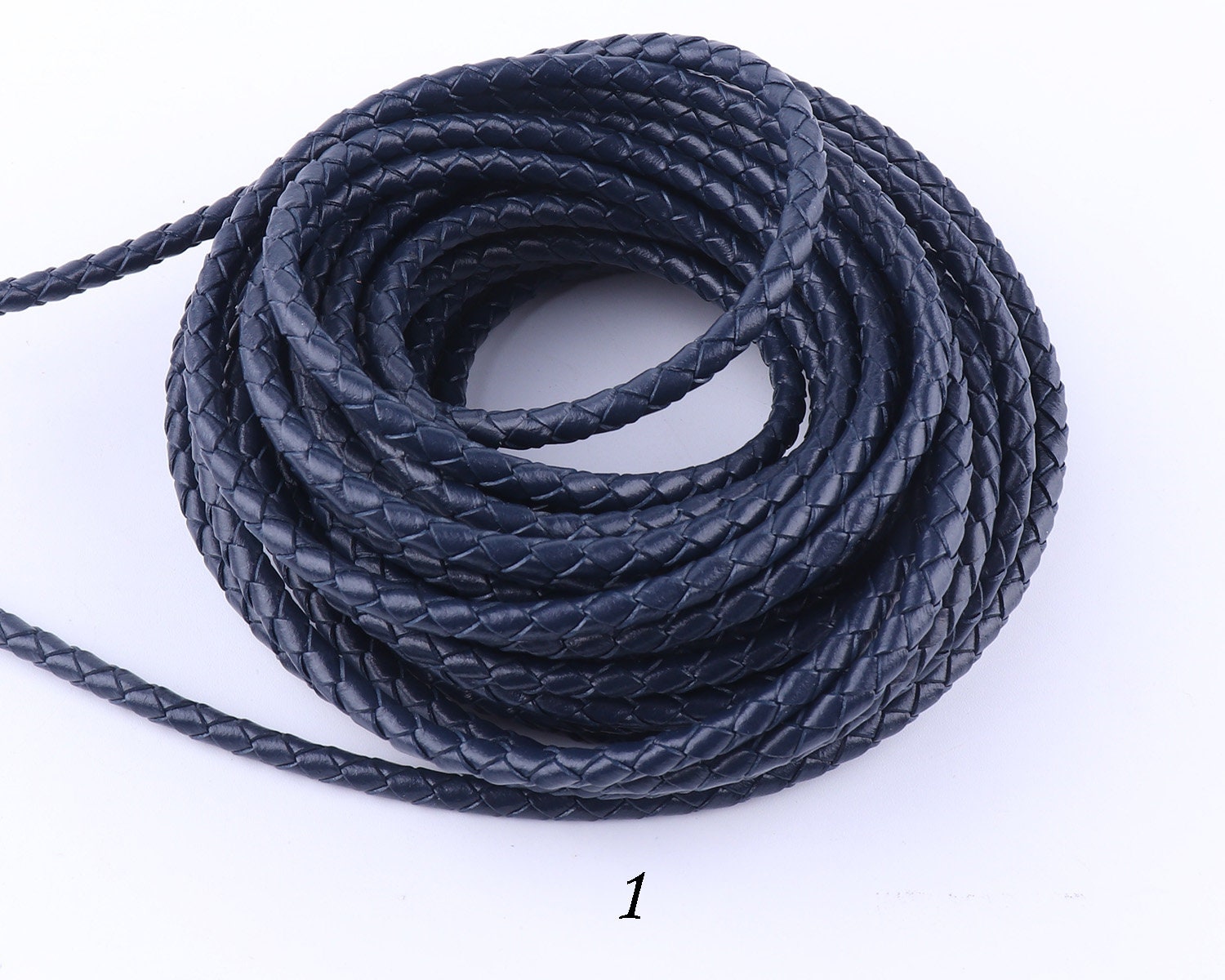 Blue Natural Round Leather Cord,4 Mm Genuine Leather Cord-leather String,diy  Braided Cord,leather Lace,round Leather Cord,leather for Craft 