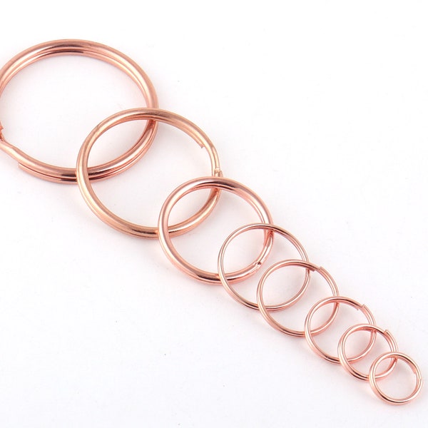 Portachiavi rotondi divisi in oro rosa Portachiavi con ciondolo per portachiavi Forniture, piccolo salto O Ring ciondolo portachiavi in metallo, portachiavi Hardware