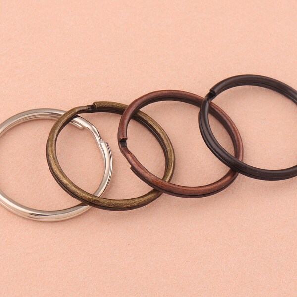 25mm bronze round split Key Rings Key Chain clasp Supplies,antique O Ring loop wholesale flat metal key ring,leather Craft Key Fob Hardware