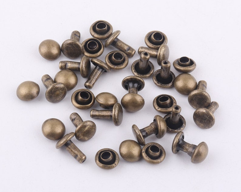 rose gold Double Cap Rivets,Metal Button Round Rapid Rivet,rivet studs for purse bags Handbags Shoes Belts leather craft diy 100sets