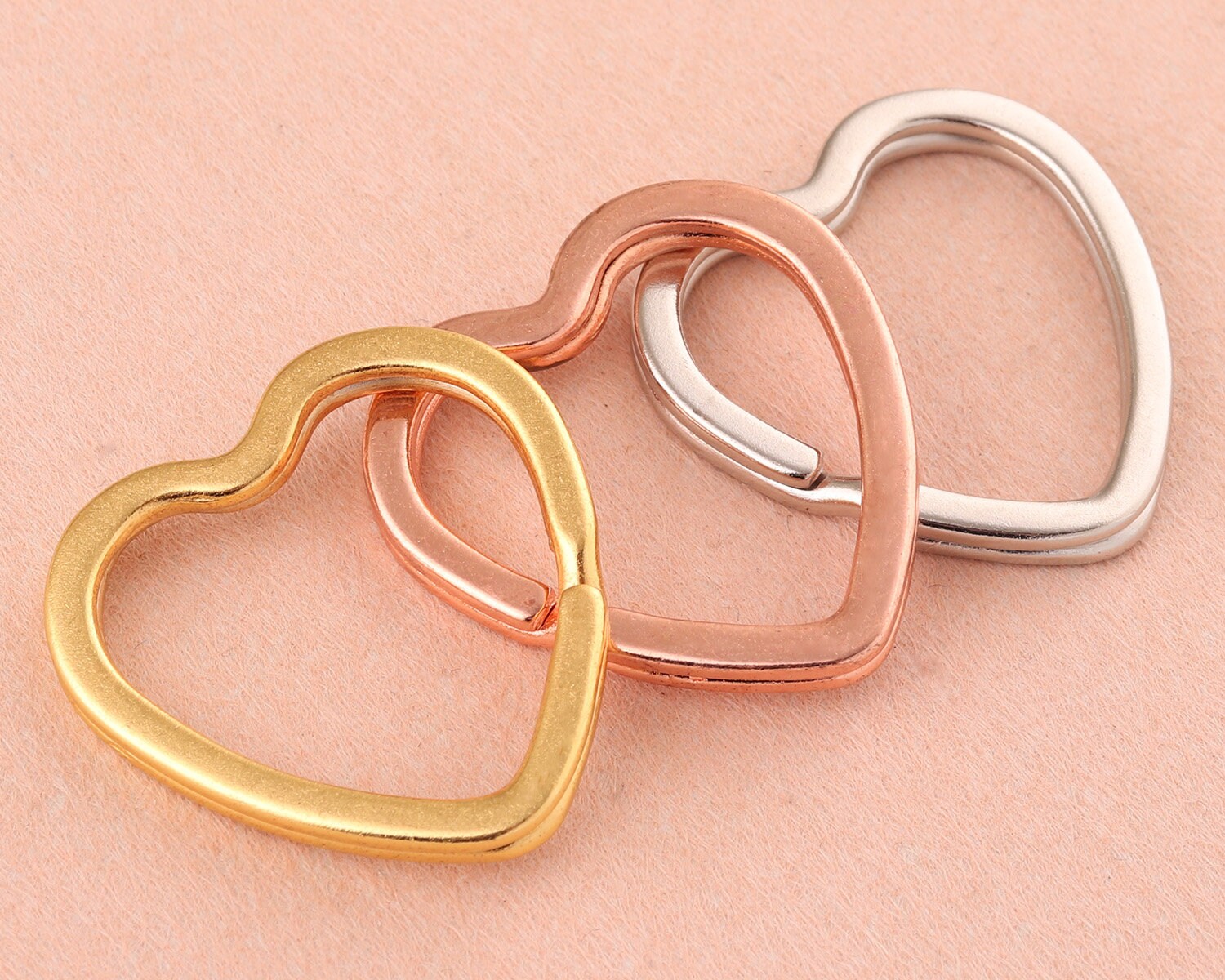 Flat Key Ring,light Gold Key Rings,round Key Fobs,key Ring Split Ring Metal Key  Ring,keychain Split Jump Ring,crafts Supplies-1'',1 1/2'' 