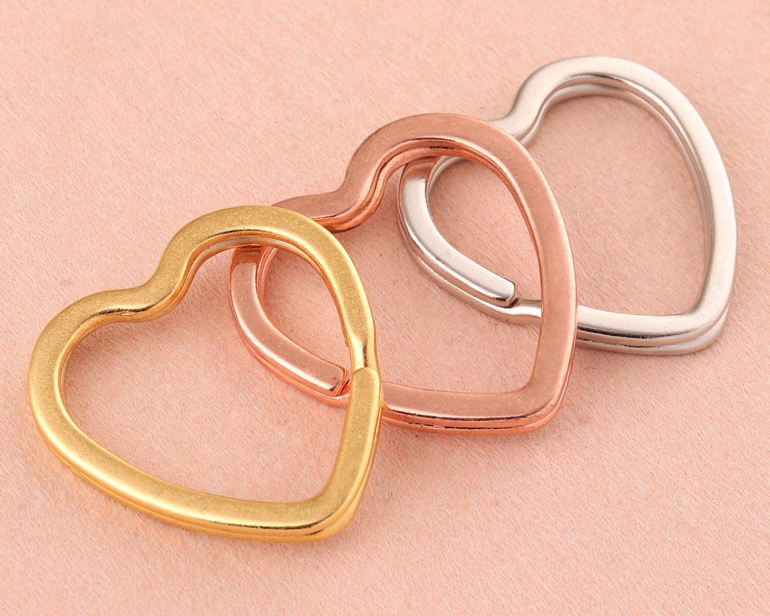 Heart Split Key Rings Key Chain Suppliesgold Rose Gold Silver Etsy UK
