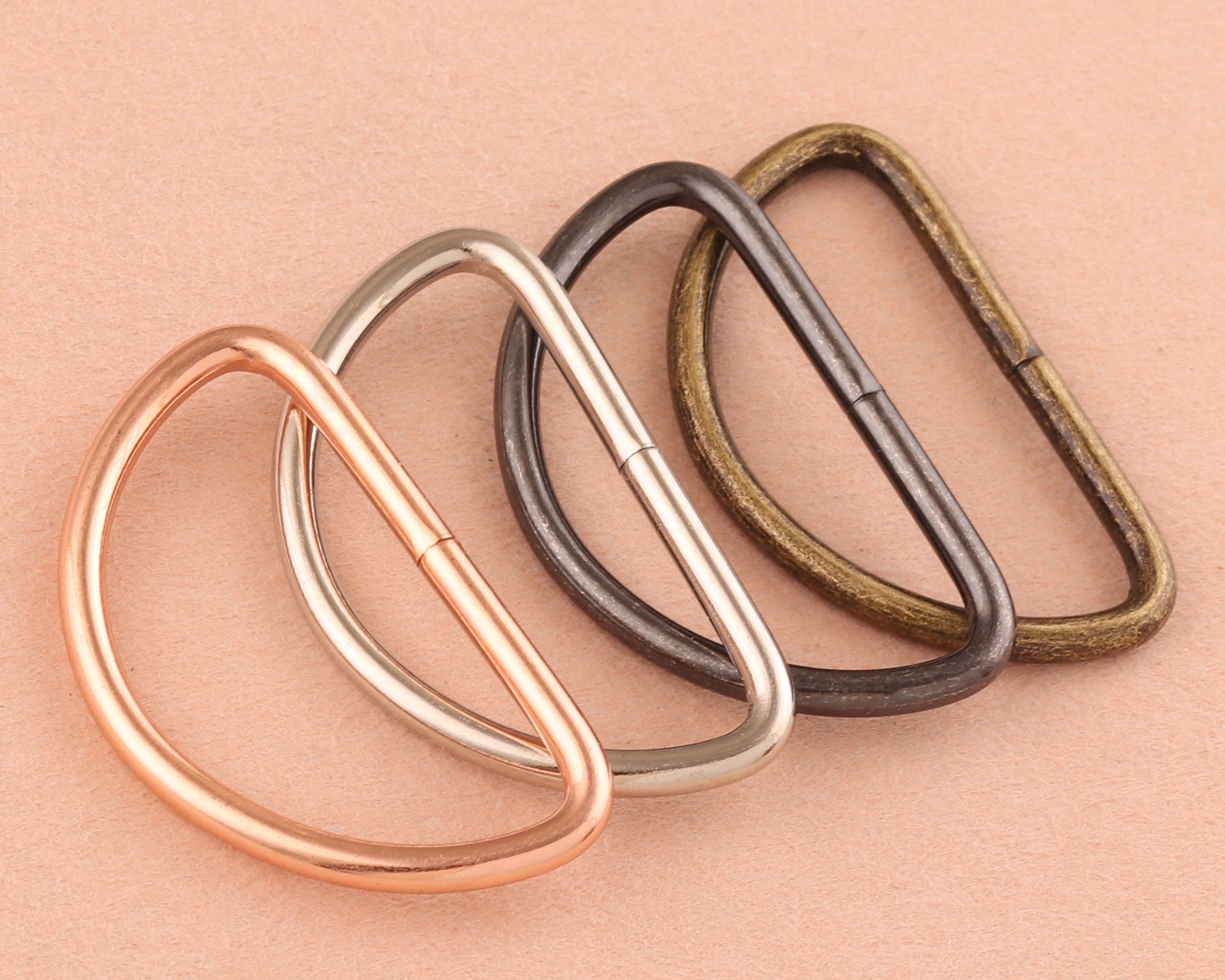 38mm silver D Ring slide adjustable buckles LoopMetal D rings Etsy