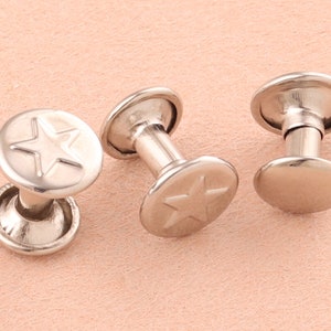 9mm Silver Double Cap Star Rivets,metal Button Round Rapid Rivet ...