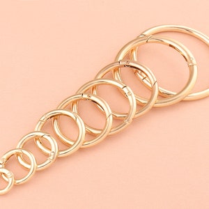 gold spring Round Ring Gate Spring Snap Hook Gate O Ring,Metal Snap push Clasp Webbing Hook Bag Clasp Spring Buckle for handbag