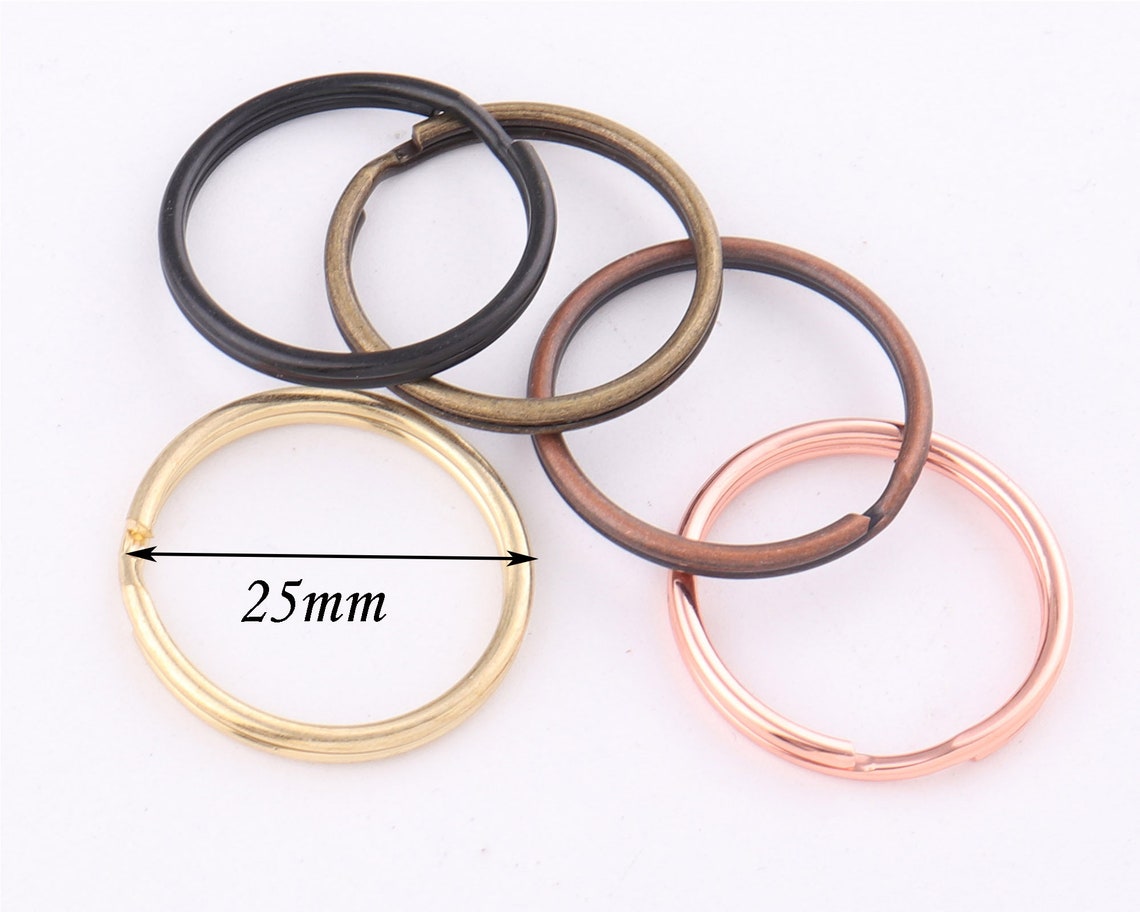25mm Gold Round Split Key Rings Key Chain Clasp Etsy