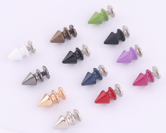 50Sets Metal Silver Cone Screw Rivets Studs DIY Crafts Leather