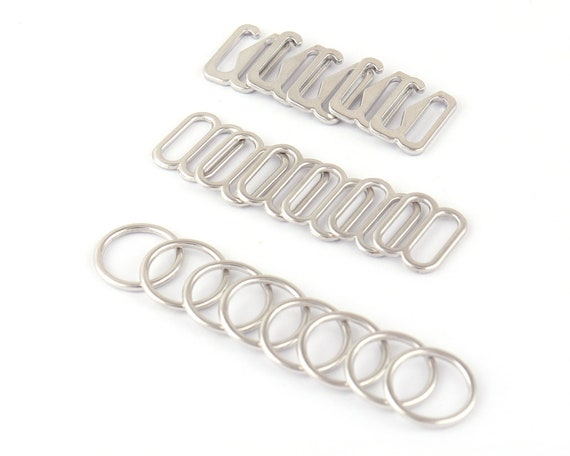 Bra Hook - Pack Bra Strap Hook Replacement, Bra Slide Hooks for Swimsuits,  , , Clear, 3/4 Inch, 19 mm Wide