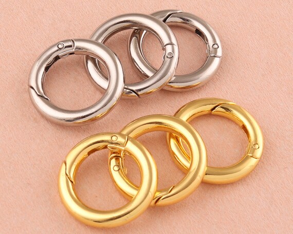 13mm Spring Round Ring Gate Spring Snap Hook Gate Silver Gold O Ring,metal  Snap Push Clasp Webbing Hook Bag Clasp Spring Buckle for Handbag 