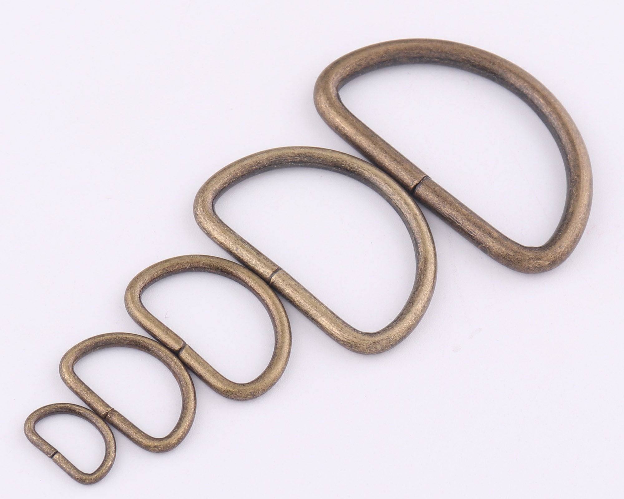 Metal D Rings Belt Buckles Strap Adjuster Connector D Clasp Strap Buckles D Loop Belt Buckle Slider for Handbag Webbing Purse Hardware 40mm