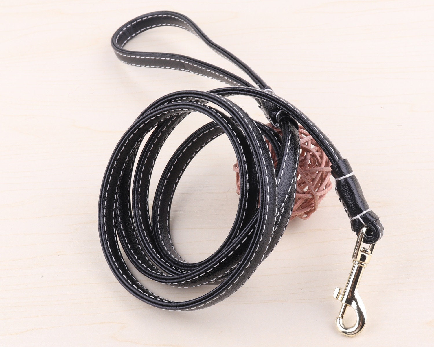 Black Dog Leash collarLeather Dog Leash handmade Personalized Etsy