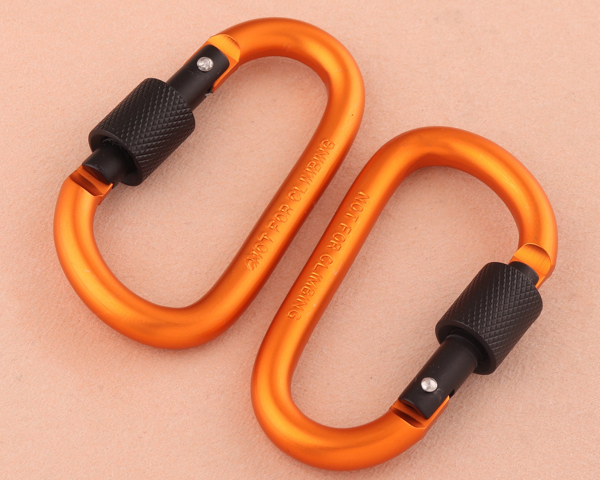 Orange Carabiner D Buckle4262mm climbing Keychain Clipkey Etsy