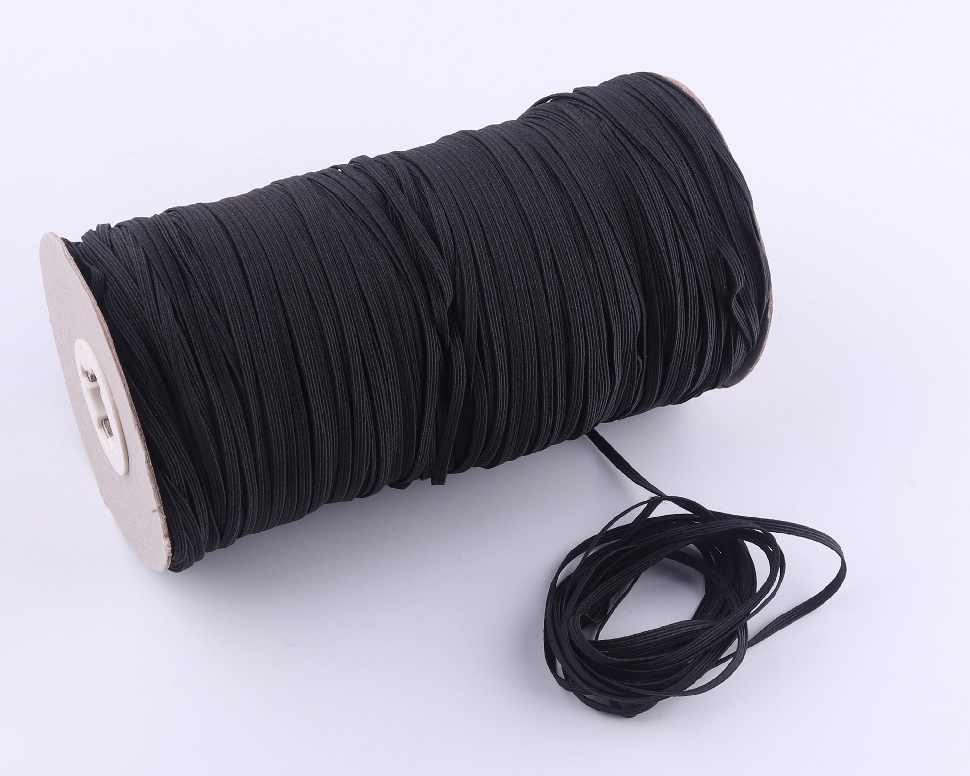 3mm Black Flat Elastic Cord for Face Mask Stretch Cord Elastic Band String  for Mouth Mask Craft DIY Sewing Supplies Jewelry Making,clothing 