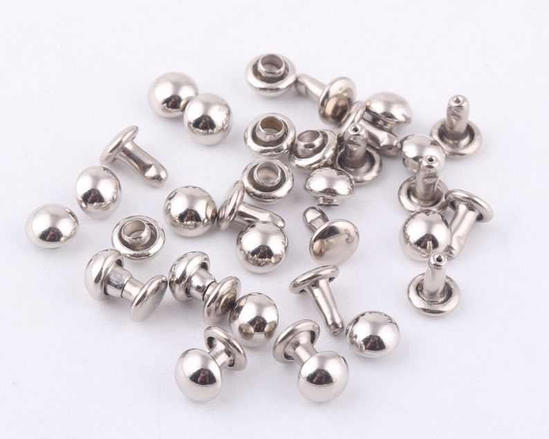 rose gold Double Cap Rivets,Metal Button Round Rapid Rivet,rivet studs for purse bags Handbags Shoes Belts leather craft diy 100sets