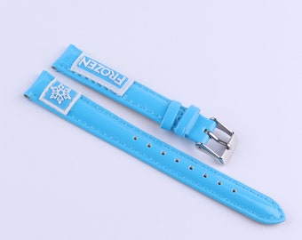 14mm Genuine Leather Watch Strap Band,blue watch strap,handmade woman watchband