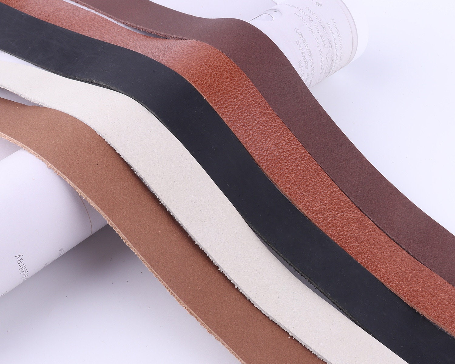 Natural Leather Strips 13-50mmw Brown Cowhide Leather Strap Bag Straps  Genuine Leather Handles Belt Straps Litchi Print Leather Supplies 