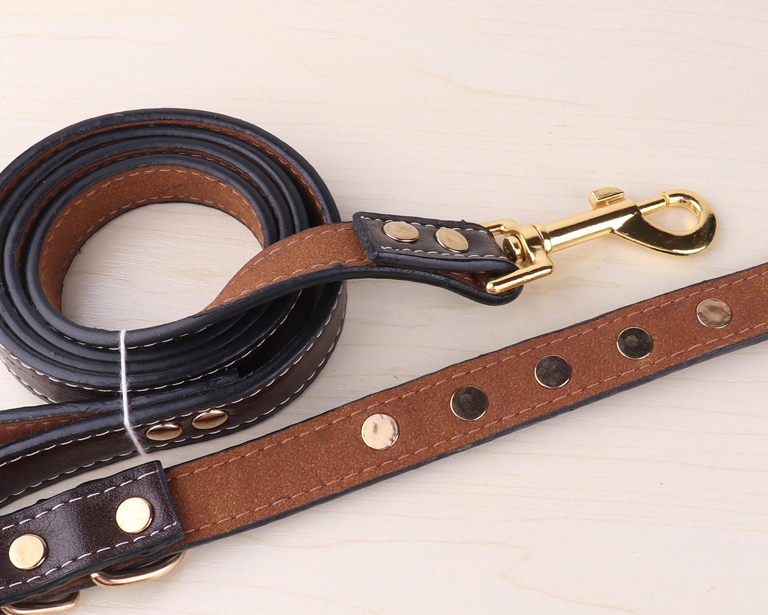 Brown Dog Leash collarLeather Dog Leashhandmade Personalized Etsy