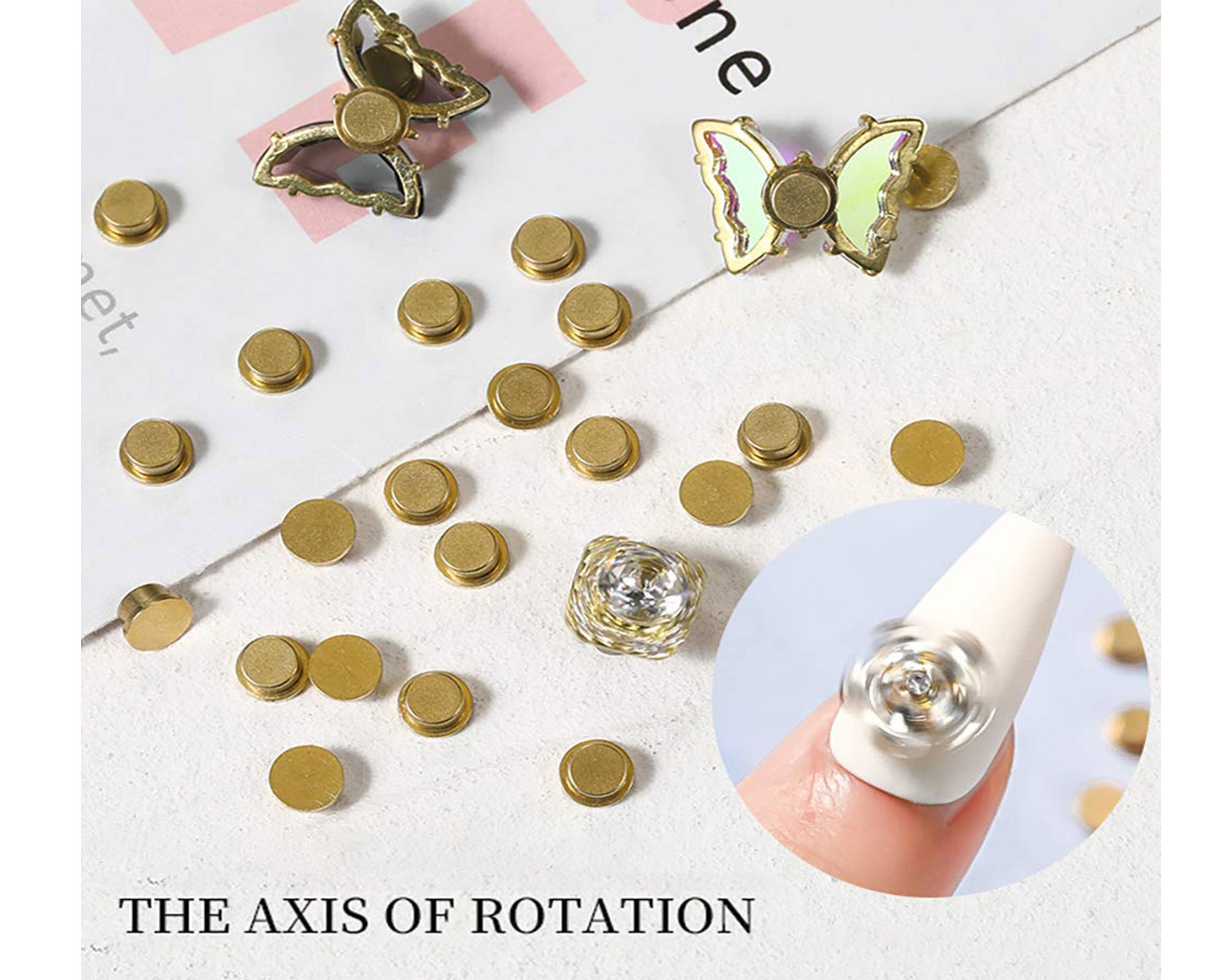 Mini Nail Jewelry Bearings Rotating Manicure Accessories Etsy