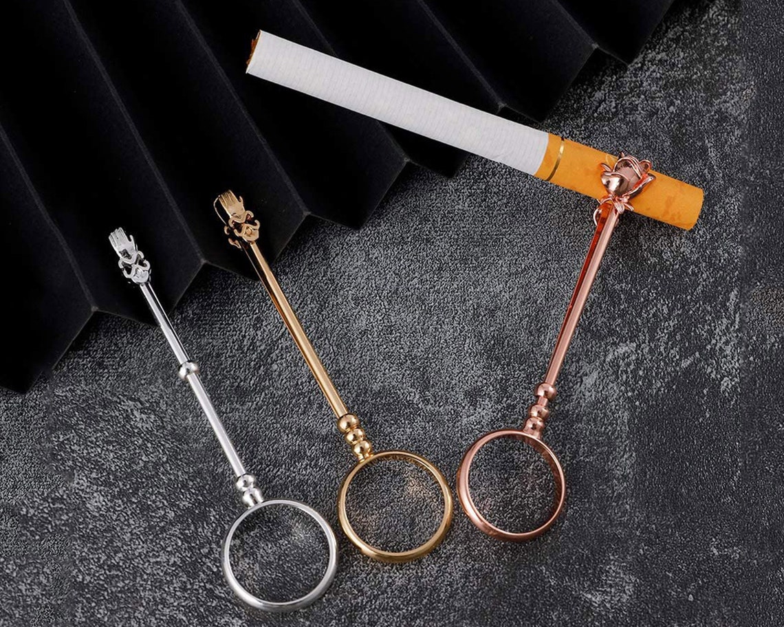 Silver Cigarette Finger Holder Ring Elegant Lady/Gentleman Etsy