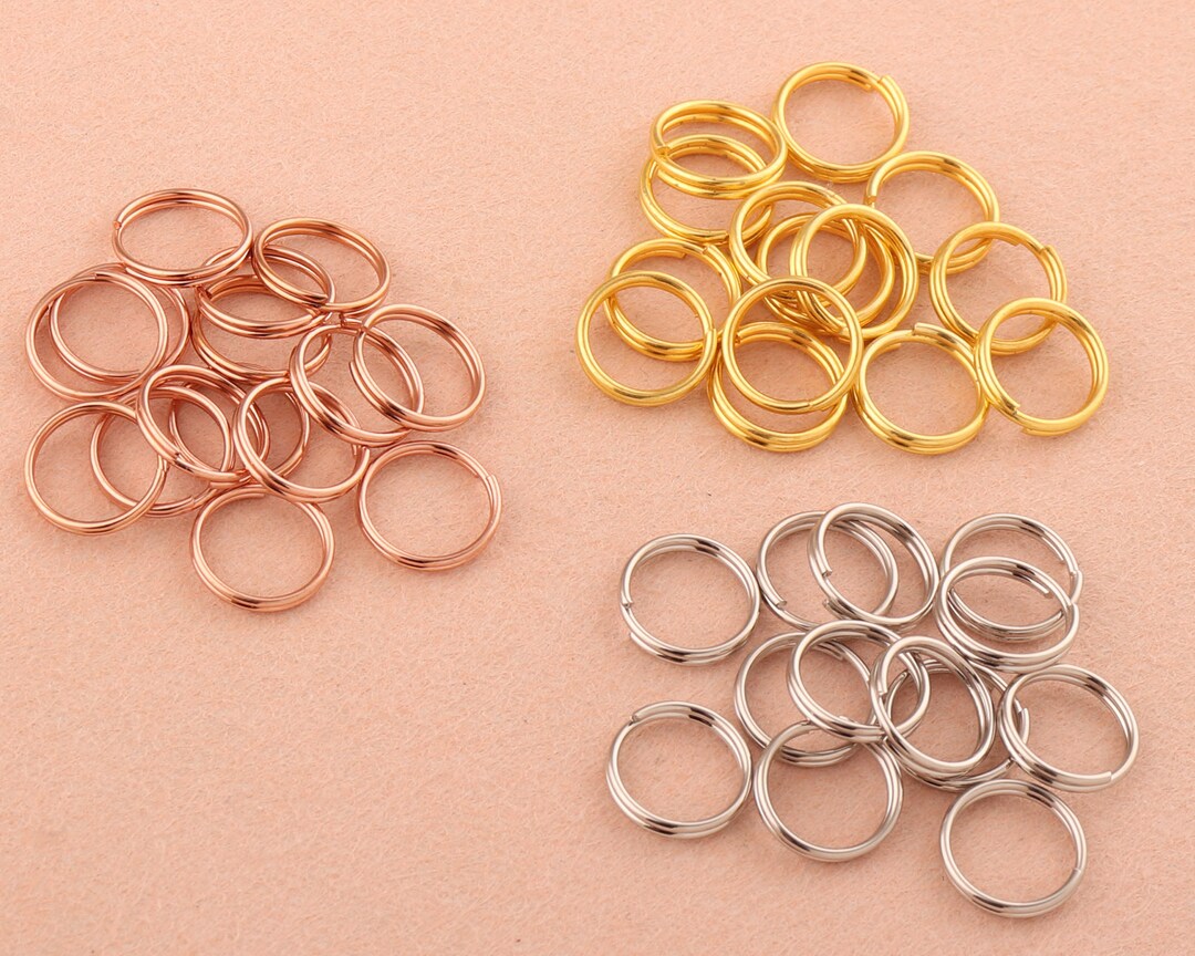 8mm Silver Round Split Key Rings Small Key Chain Clasp Etsy