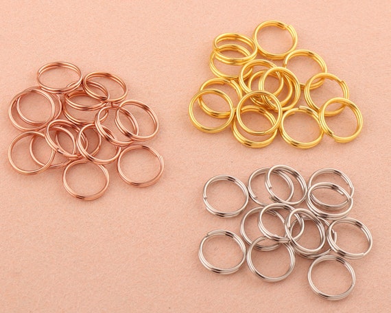 Key Rings,flat Round Gold Key Ring,key Fobs,1'' Key Ring Split Ring Metal  Keyring,keychain Split Jump Ring,crafts Supplies,craft Accessories 