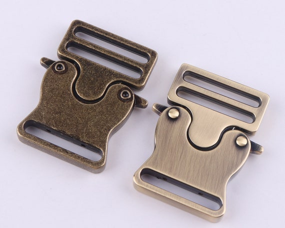 30mm Bronze Metal Release Buckle Adjustable Backpack Buckles Webbing  Hardware,luggage Supplies,belt Strap Slide Buckle Bag Clasp Clip Lock 