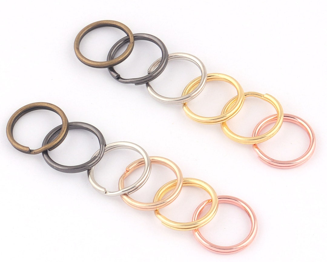 Split Open Key Rings 15mm Rose Gold Round Split Key Rings Key Chain Jewelry Charm Clasp ...