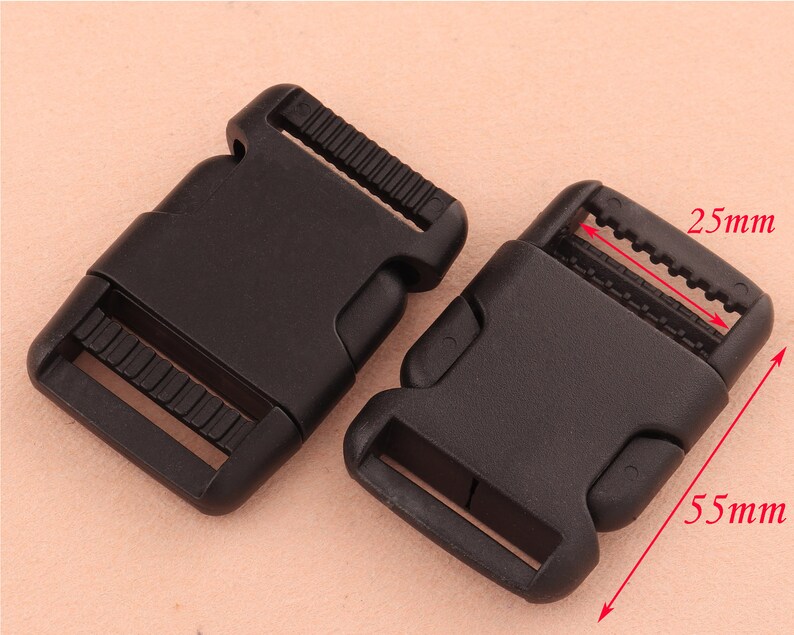10PCS 25mm Plastic Quick Release Belt Buckle Webbing Strap Clasp backpack Clips