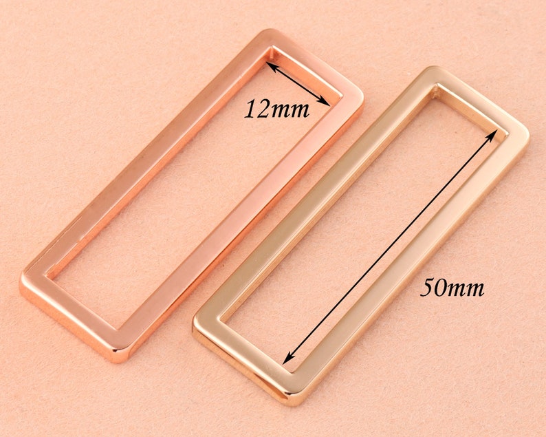 50mm Rose Gold Adjustable Belt Buckle Slide Rectangle Etsy