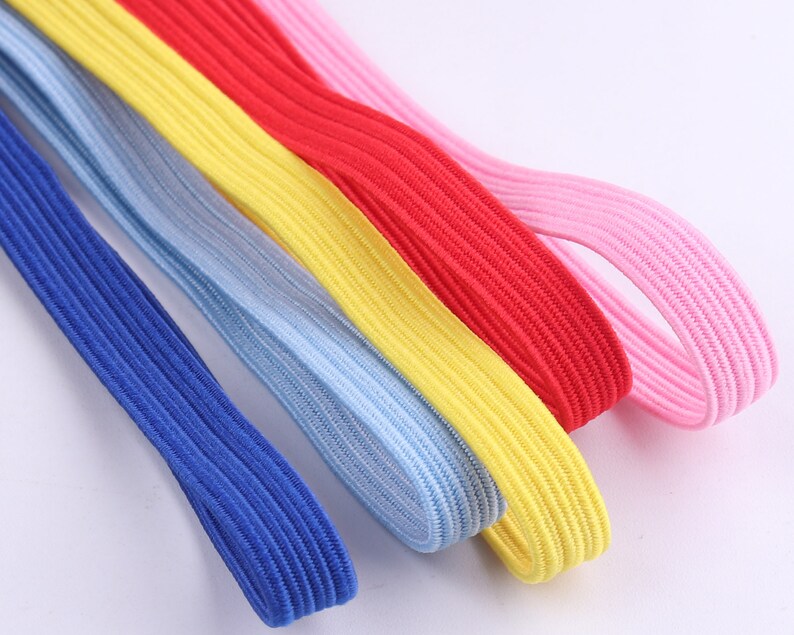 6mm1/4 Colorful flat Elastic Cord for child face mask Etsy