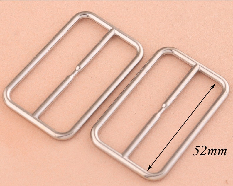 52mm silver Adjustable Belt Buckle Slide Buckles,rectangle Metal Purse clasp Buckle,Bag strap buckle Buckle Handbag webbing hardware 10pcs